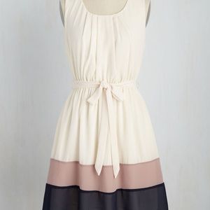 Modcloth Cream Maude & Navy Stripe Dress